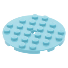 LEGO lapos elem kerek lyukkal középen 6x6, közép azúrkék (11213)