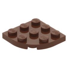 LEGO lapos elem lekerekített sarokkal 3x3, vörösesbarna (30357)