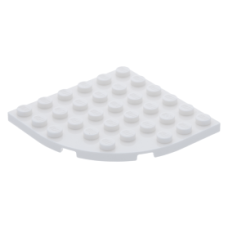 LEGO lapos elem lekerekített sarokkal 6x6, fehér (6003)
