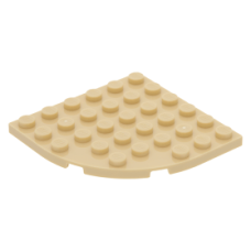 LEGO lapos elem lekerekített sarokkal 6x6, sárgásbarna (6003)