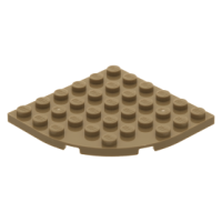 LEGO lapos elem lekerekített sarokkal 6x6, sötét sárgásbarna (6003)