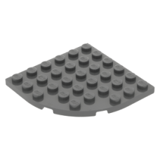 LEGO lapos elem lekerekített sarokkal 6×6, sötétszürke (6003)