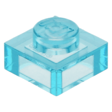 LEGO lapos elem 1x1, átlátszó világoskék (3024)