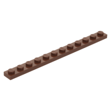 LEGO lapos elem 1x12, vörösesbarna (60479)