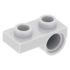 LEGO lapos elem 1×2 alul pin csatlakozóval, világosszürke (18677)
