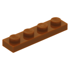 LEGO lapos elem 1x4, sötét narancssárga (3710)