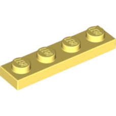 LEGO lapos elem 1x4, világossárga (3710)