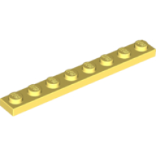 LEGO lapos elem 1x8, világossárga (3460)
