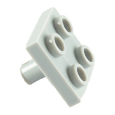 LEGO lapos elem 2x2 alul pin csatlakozóval, világosszürke (2476)