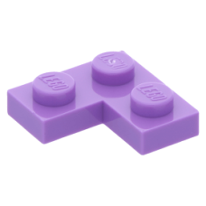 LEGO lapos elem 2x2 sarok, közép levendulalila (2420)
