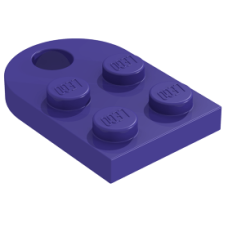 LEGO lapos elem 2x3 íves lyukkal, sötétlila (3176)