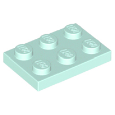 LEGO lapos elem 2x3, világos vízzöld (3021)