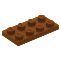 LEGO lapos elem 2×4, sötét narancssárga (3020)