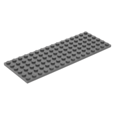 LEGO lapos elem 6x16, sötétszürke (3027)