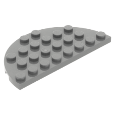 LEGO lapos elem félkör 4x8, sötétszürke (22888)