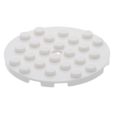 LEGO lapos elem kerek lyukkal középen 6x6, fehér (11213)