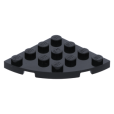 LEGO lapos elem lekerekített sarokkal 4x4, fekete (30565)