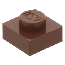 LEGO lapos elem 1x1, vörösesbarna (3024)