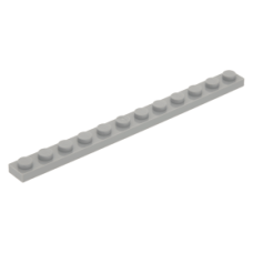 LEGO lapos elem 1x12, világosszürke (60479)