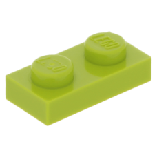 LEGO lapos elem 1x2, lime (3023)