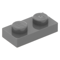 LEGO lapos elem 1×2, sötétszürke (3023)