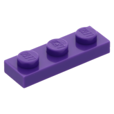 LEGO lapos elem 1x3, sötétlila (3623)