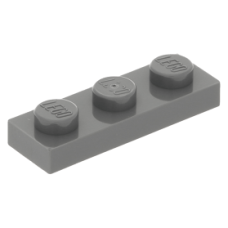 LEGO lapos elem 1x3, sötétszürke (3623)