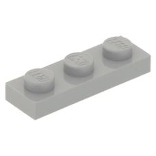 LEGO lapos elem 1x3, világosszürke (3623)