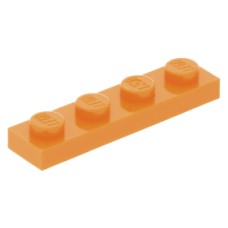 LEGO lapos elem 1x4, narancssárga (3710)