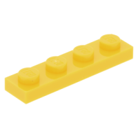 LEGO lapos elem 1x4, sárga (3710)