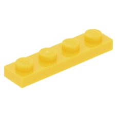 LEGO lapos elem 1x4, sárga (3710)