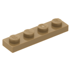 LEGO lapos elem 1x4, sötét sárgásbarna (3710)