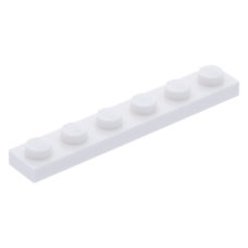 LEGO lapos elem 1x6, fehér (3666)