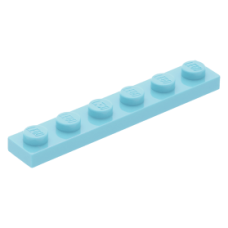 LEGO lapos elem 1x6, közép azúrkék (3666)
