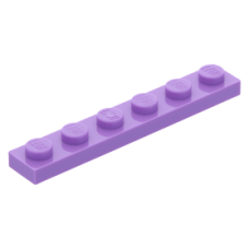 LEGO lapos elem 1x6, közép levendulalila (3666)