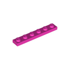 LEGO lapos elem 1x6, sötét rózsaszín (3666)