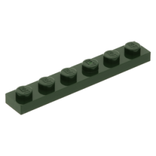 LEGO lapos elem 1x6, sötétzöld (3666)