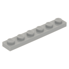 LEGO lapos elem 1x6, világosszürke (3666)