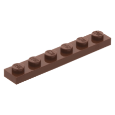 LEGO lapos elem 1x6, vörösesbarna (3666)