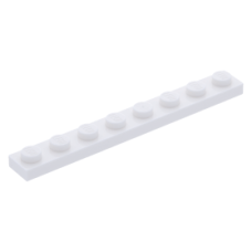 Eredeti, új LEGO lapos elem 1x8, fehér (3460) - nélkülözhetetlen építőelem, alkatrész