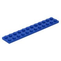 LEGO lapos elem 2x12, kék (2445)