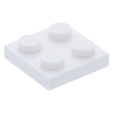 LEGO lapos elem 2x2, fehér (3022)