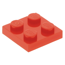 LEGO lapos elem 2x2, piros (3022)