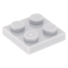 LEGO lapos elem 2x2, világosszürke (3022)