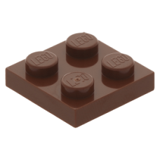 LEGO lapos elem 2x2, vörösesbarna (3022)