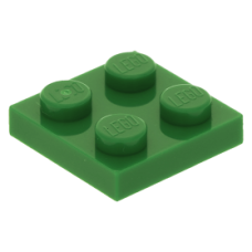 LEGO lapos elem 2x2, zöld (3022)