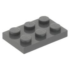 LEGO lapos elem 2x3, sötétszürke (3021)