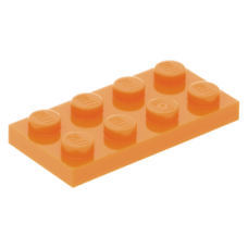 LEGO lapos elem 2x4, narancssárga (3020)