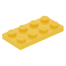 LEGO lapos elem 2x4, sárga (3020)