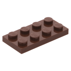 LEGO lapos elem 2x4, vörösesbarna (3020)